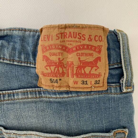 Levis 514 Jeans Men 31X32 Straight Blue Denim Stretch Casual Streetwear Normcore - Picture 11 of 12